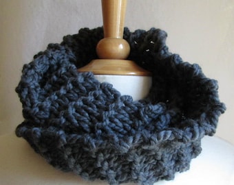 Cozy and Plush Charcoal Grey Cowl Scarf Neck Warmer