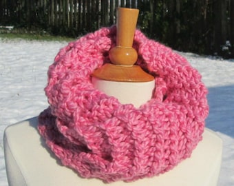 Cozy and Plush Cherry Blossom Pink Cowl Scarf Neck Warmer