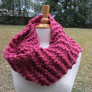 Plush Infinity Scarf Cowl in Raspberry Pink