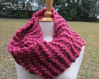 Plush Infinity Scarf Cowl in Raspberry Pink