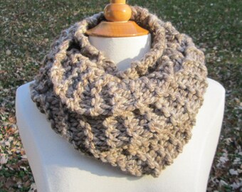 Plush Infinity Scarf Cowl in Cafe au Lait