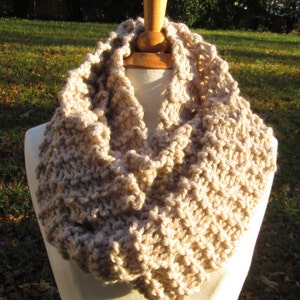 Plush Infinity Scarf Cowl in Pale Mocha