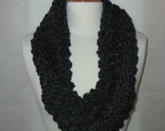 Soft and Plush Charcoal Grey Gray Cowl Scarf Neck Warmer