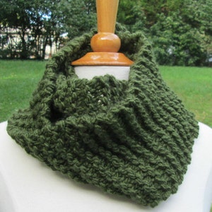 Forest Green Infinity Cowl Scarf Neck Warmer image 1