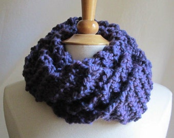 Cozy and Plush Grape Purple Cowl Scarf Neck Warmer