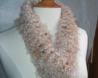 Plush Nougat with Caramel and Chocolate Cowl Scarf