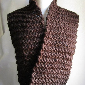 Cozy and Plush Chocolate Brown Cowl Scarf Neck Warmer image 2