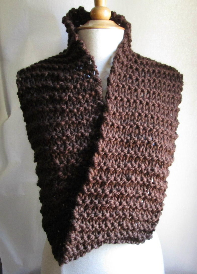 Cozy and Plush Chocolate Brown Cowl Scarf Neck Warmer image 2