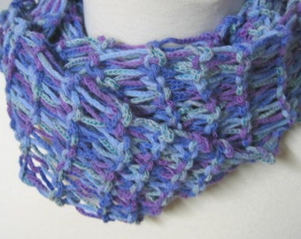 Varigated Blues and Purple Super Long Scarf