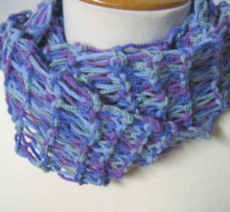 Varigated Blues and Purple Super Long Scarf image 1
