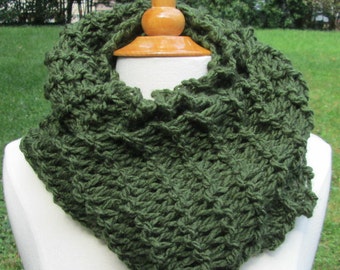 Forest Green Infinity Cowl Scarf Neck Warmer