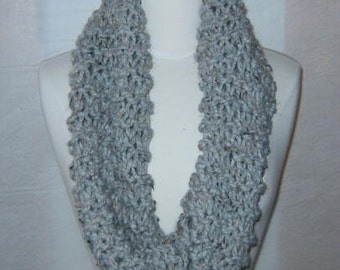 Soft and Plush Light Grey Gray Cowl Scarf Neck Warmer