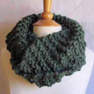 Plush Infinity Scarf Cowl in Juniper Green Blue image 5