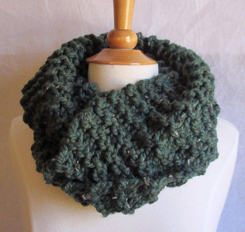 Plush Infinity Scarf Cowl in Juniper Green Blue image 5