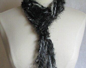 The Knotty Scarf in Black and Grey