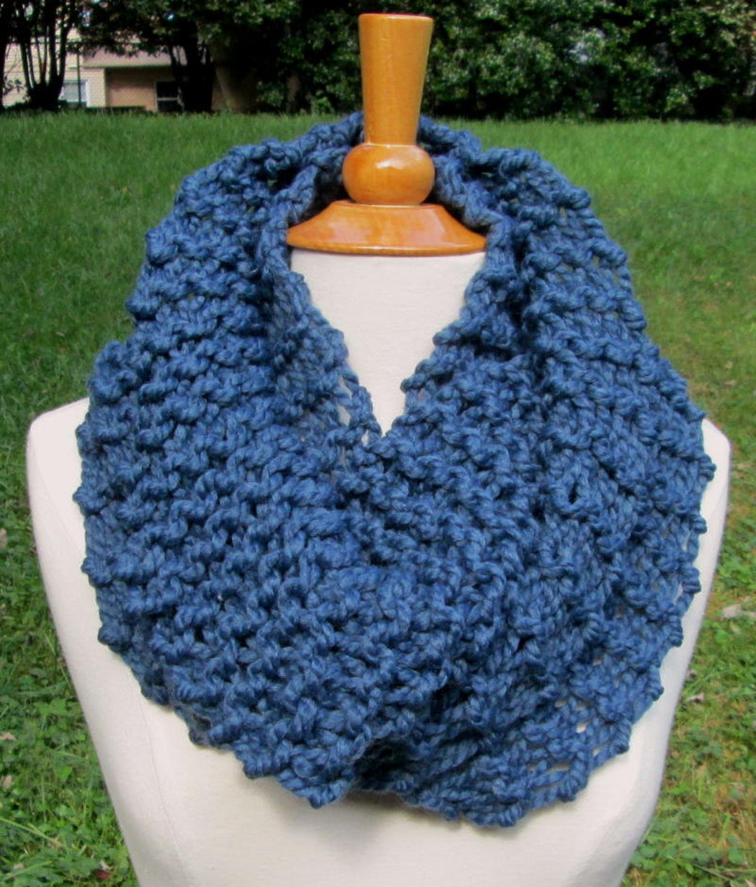 Plush Infinity Scarf Cowl in Denim Blue - Etsy