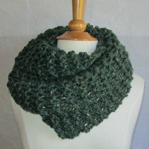 Plush Infinity Scarf Cowl in Juniper Green Blue image 3