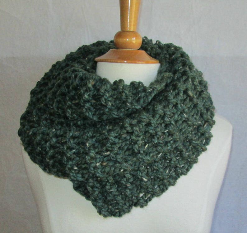 Plush Infinity Scarf Cowl in Juniper Green Blue image 3