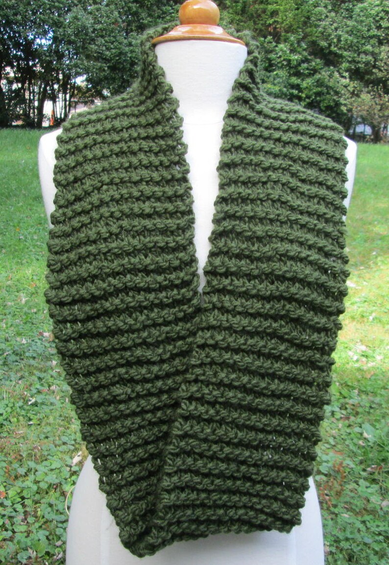 Forest Green Infinity Cowl Scarf Neck Warmer image 2