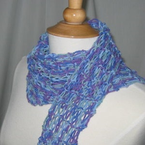 Varigated Blues and Purple Super Long Scarf image 2