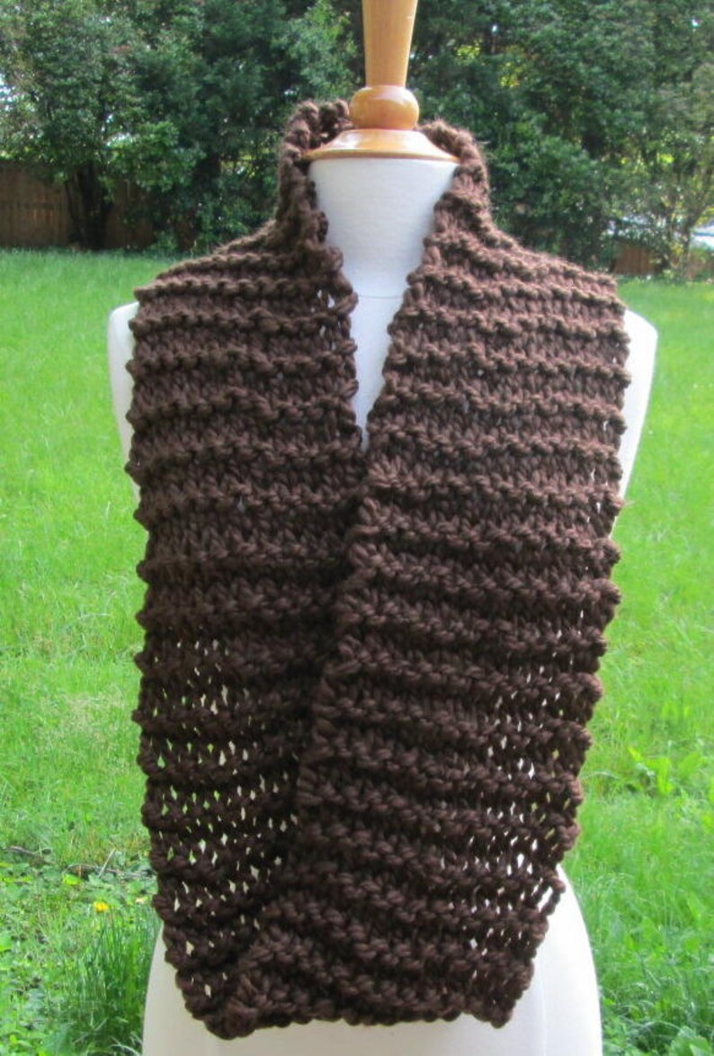 Plush Infinity Scarf Cowl in Espresso Brown image 3