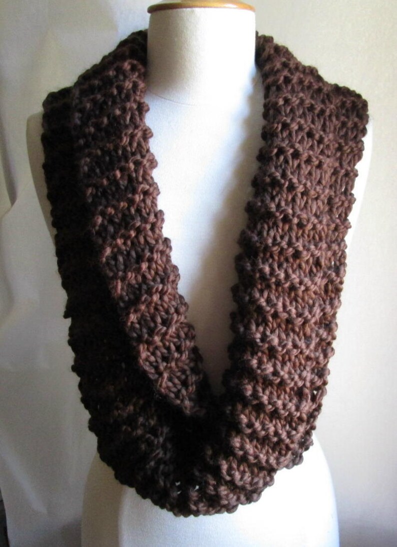 Cozy and Plush Chocolate Brown Cowl Scarf Neck Warmer image 3