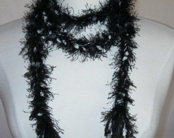 The Braided Knotty Scarf in Black and White