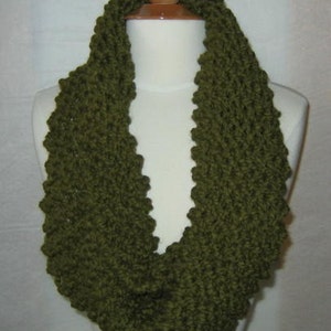 Soft and Plush Olive Green Cowl Scarf Neck Warmer