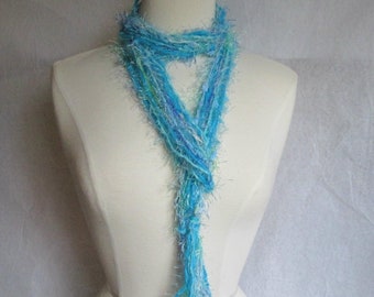 The Knotty Scarf in Bold Caribbean Blues