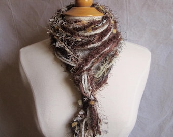 The Knotty Scarf in the Colors of A Snickers Bar