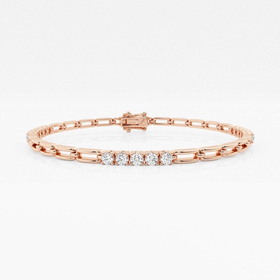Avery-lab Grown Tennis Bracelet 14K Gold | IGI Certified - Etsy