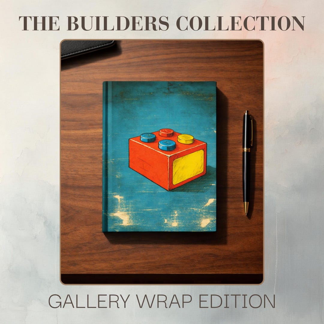 Building Notebook Vintage Teal Building Block Notebook | Retro Toy Wrap Around Journal ...