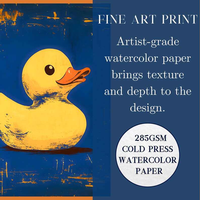 Retro Pop Art Rubber Duckie Print – Yellow Duck on Bold Blue Background ...