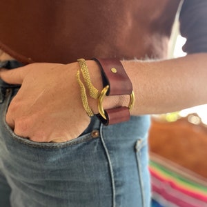 Brass Ring Leather Cuff