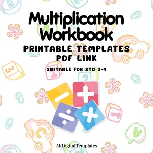 Multiplication Workbook for Kids | Printable Math Practice for Grade 3–4 | Times Table Worksheets | Homeschool Digital PDF |