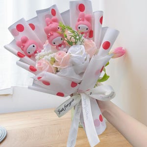 gift for daughter/Cartoon Cat Plush Doll Bouquet - Valentine's, Birthday, Graduation, Christmas Gift, Soft & Colorful/daughter gift