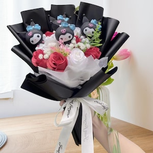 Kawaii Bouquet/Sanrio Kitties Bouquet/Hello Kitty Bouquet/Artificial Flowers – Perfect Gift for Valentine/Birthday,Graduation More/Cat/Dolls