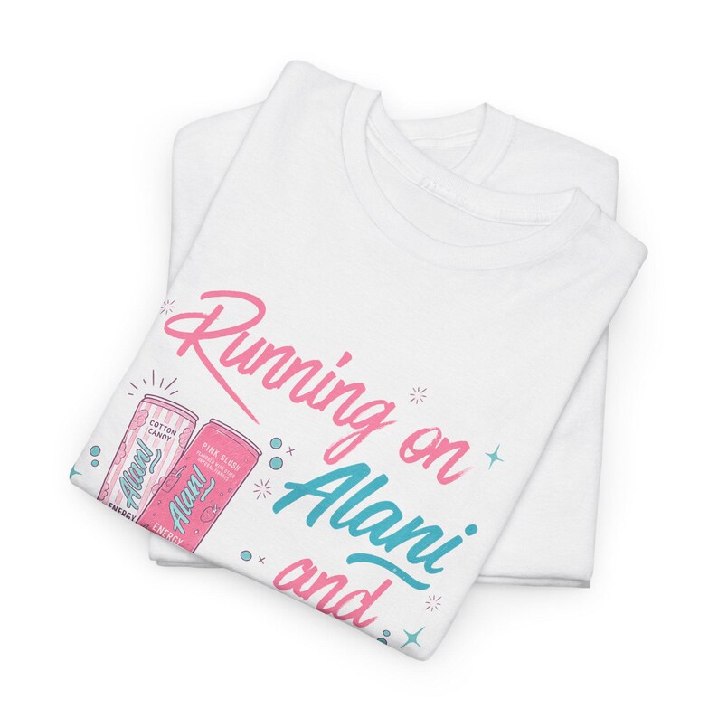 Running on Alani and a Prayer Unisex T-Shirt | Funny Christian Sweatshirt | Just a Girl Graphic Shirt| Cozy Neutral Energy Drink Shirt image 7