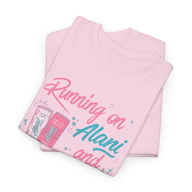 Running on Alani and a Prayer Unisex T-Shirt | Funny Christian Sweatshirt | Just a Girl Graphic Shirt| Cozy Neutral Energy Drink Shirt image 13