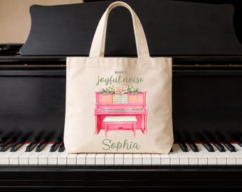 Piano Tote Bag, Music Teacher Gift Bag, Piano Christmas Gift Bag, Music Teacher Bag, Musician Tote Bag, Piano Class Bag, Piano Teacher Gift