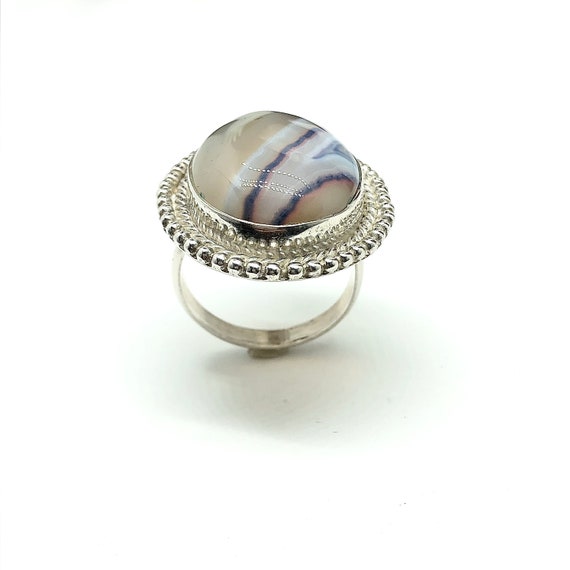 Big Sterling Silver Ring | Statement Making Blue … - image 3