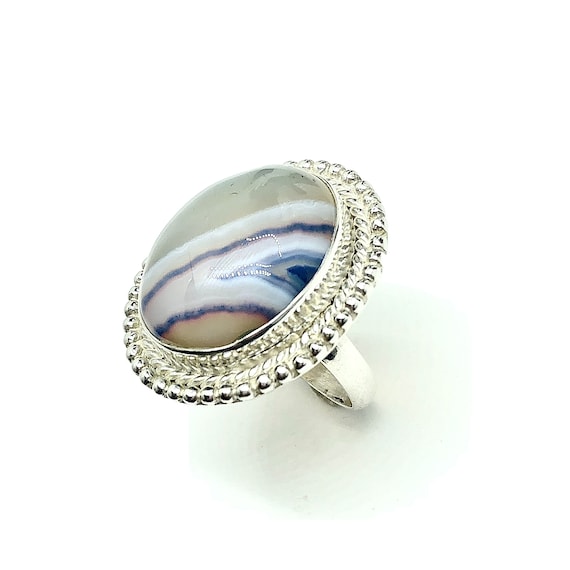Big Sterling Silver Ring | Statement Making Blue … - image 1