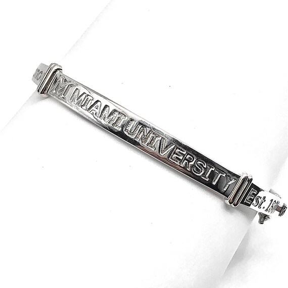 Silver Bangle Bracelet Ohio Miami University 925 … - image 1
