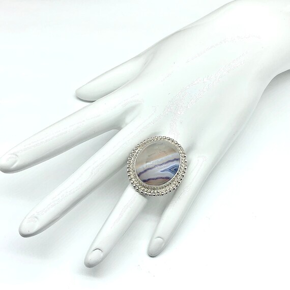Big Sterling Silver Ring | Statement Making Blue … - image 5