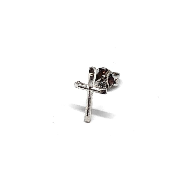 stud Earring - Tiny Cross Earring - Single Stud Earring - Minimalist Earrings