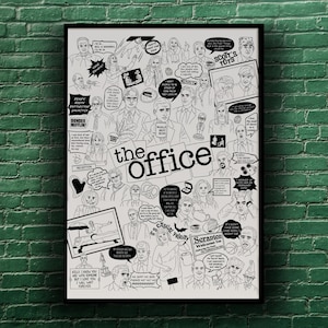 Poster della serie TV The Office/Momenti divertenti di The Office, citazioni, personaggi/Regalo per fan di The Office/Poster stampabile da parete/Regalo per fan della serie TV