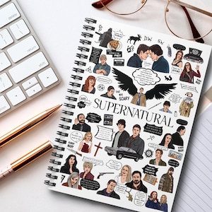 Supernatural Spiral Notebook, Supernatural Fan Gift, Dean and Sam Winchester, Characters and Quotes, 2000s TV Series, Ruled Line Journal