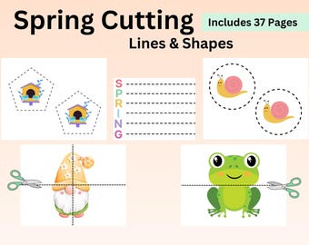Spring Cutting Practice Worksheet: Fine Motor Skills Activity (PDF)