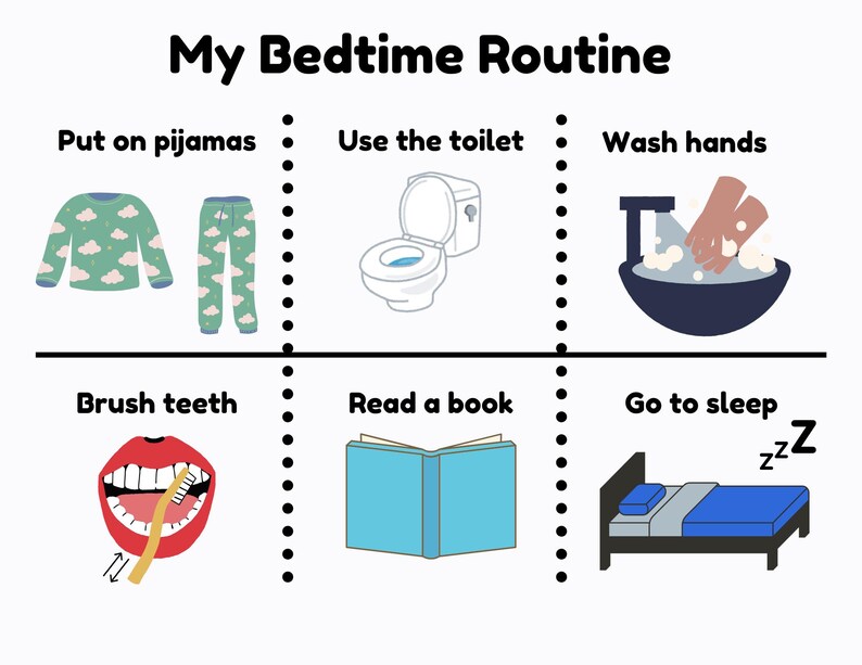 Read A Book Routine Visual Bedtime Routine Visual Schedule for Kids (digital Download) - Etsy