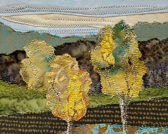 Countryside ~ original framed textile landscape